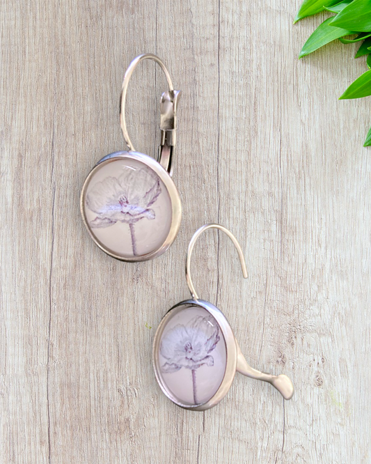 French Leverback Bezel Earrings